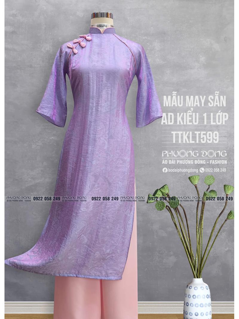 Áo Dài Phom Trẻ Gấm Lụa Phom Suông TTKLT599